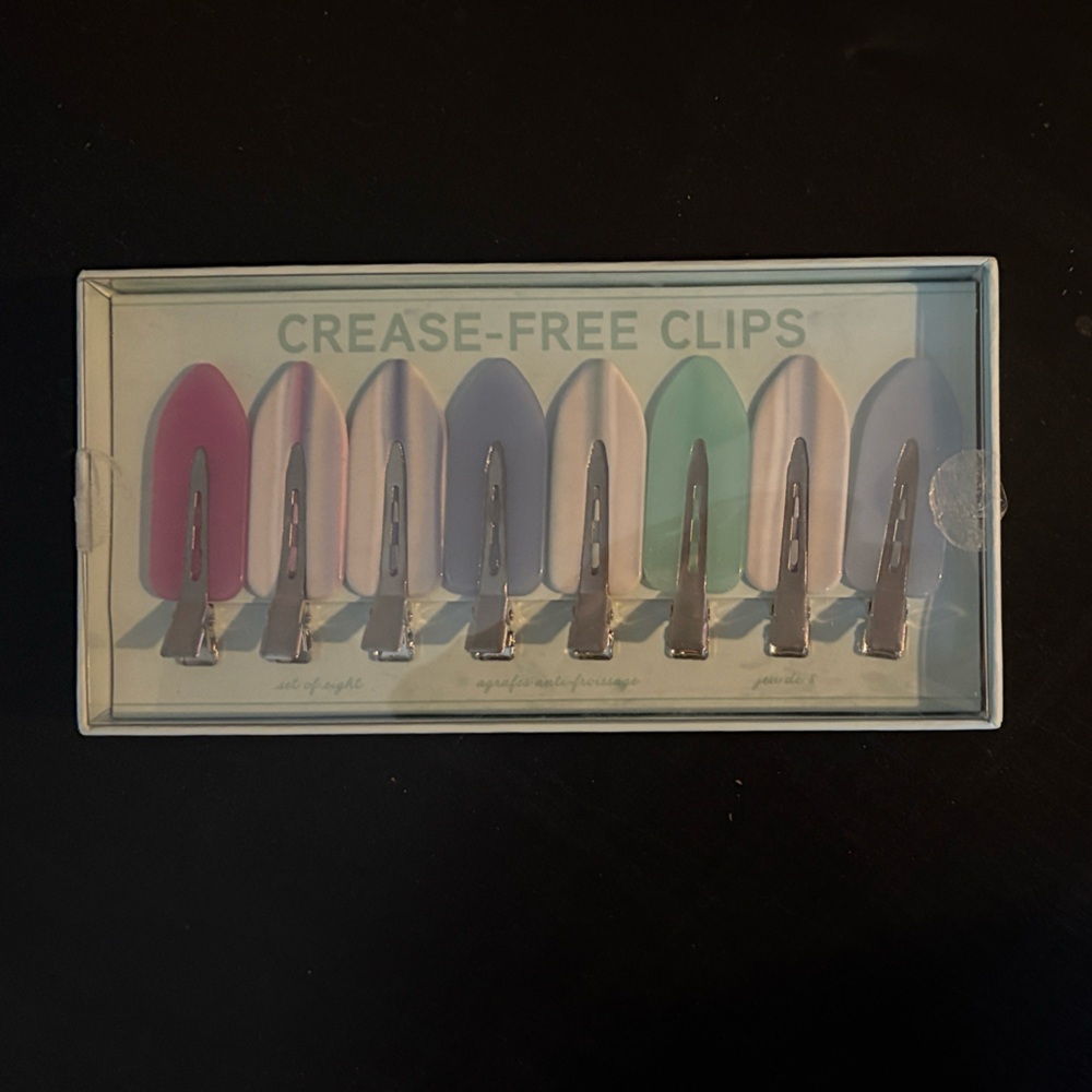 Anthropologie Crease-Free Hair Clips Set - Pink, Purple, Green